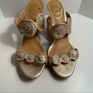 Jack Rogers Georgica Sandals-Platinum size 7.